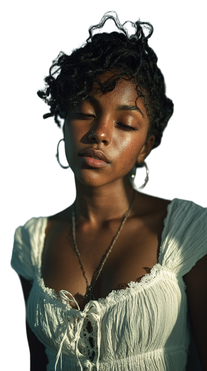 Black Woman Portrait V18 Vinyl Car Decal Sticker – Waterproof & UV-Resistant 9.706666666666667"