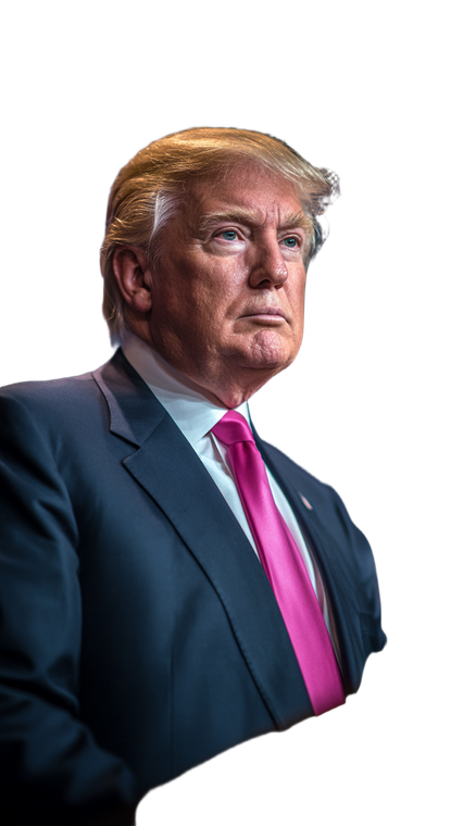 Trump Press Conference Vinyl Car Decal Sticker – Waterproof & UV-Resistant 9.706666666666667"