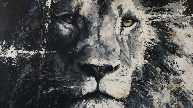 Abstract Lion Portrait Vinyl Car Decal Sticker – Waterproof & UV-Resistant 2.72"