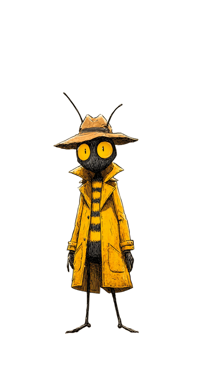 Detective Bee Noir Vinyl Car Decal Sticker – Waterproof & UV-Resistant 9.706666666666667"