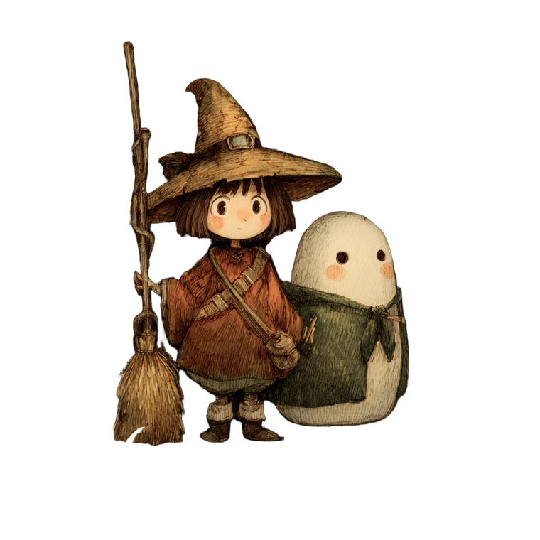 Ghibli Witch & Ghost Vinyl Car Decal Sticker – Waterproof & UV-Resistant 3.4133333333333336"