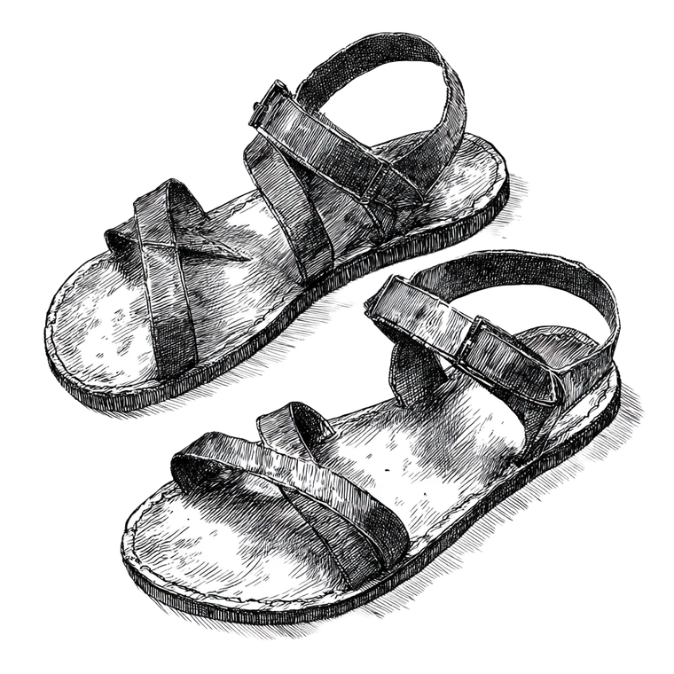 Ancient Simple Sandals Vinyl Car Decal Sticker – Waterproof & UV-Resistant 3.4133333333333336"