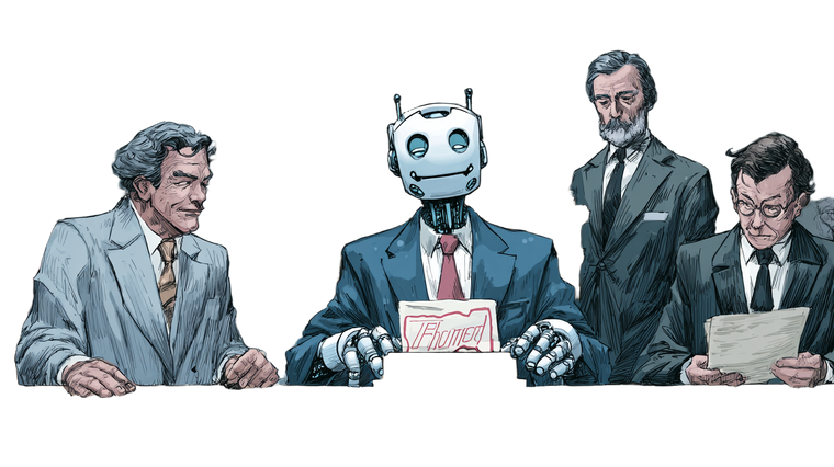 Ai Judge Robot Vinyl Car Decal Sticker – Waterproof & UV-Resistant 2.72"