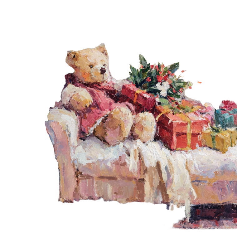 Christmas Teddy Bear V3 Vinyl Car Decal Sticker – Waterproof & UV-Resistant 6.826666666666667"