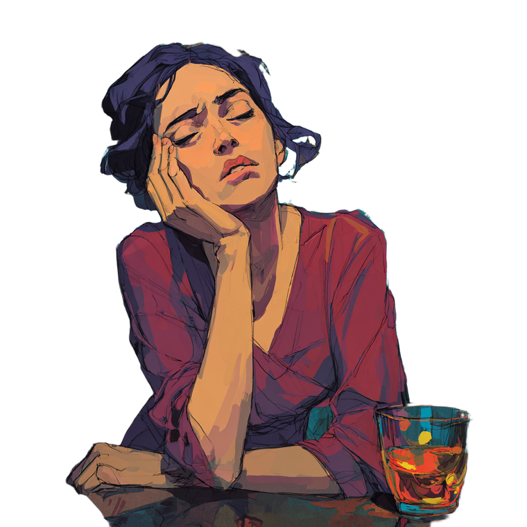 Drunk Woman Vinyl Car Decal Sticker – Waterproof & UV-Resistant 6.826666666666667"