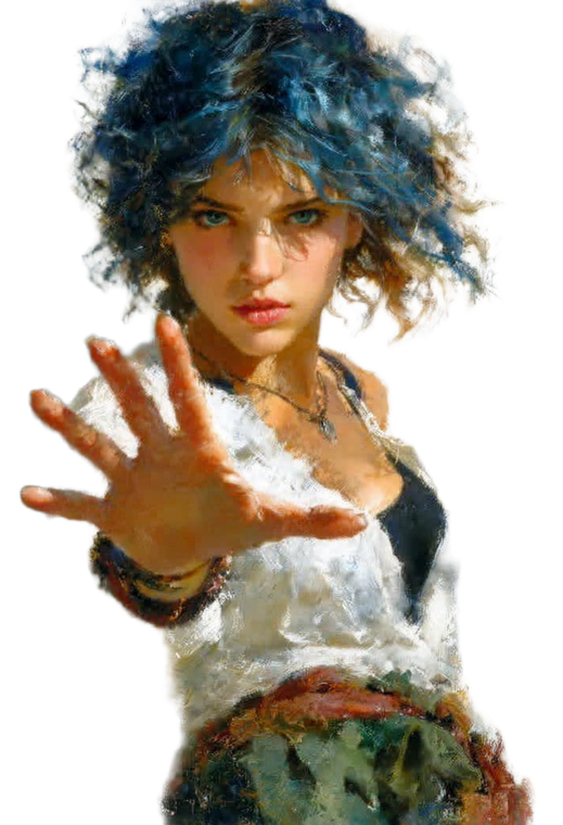 Fearful Blue-Haired Girl Vinyl Car Decal Sticker – Waterproof & UV-Resistant 4.373333333333333"