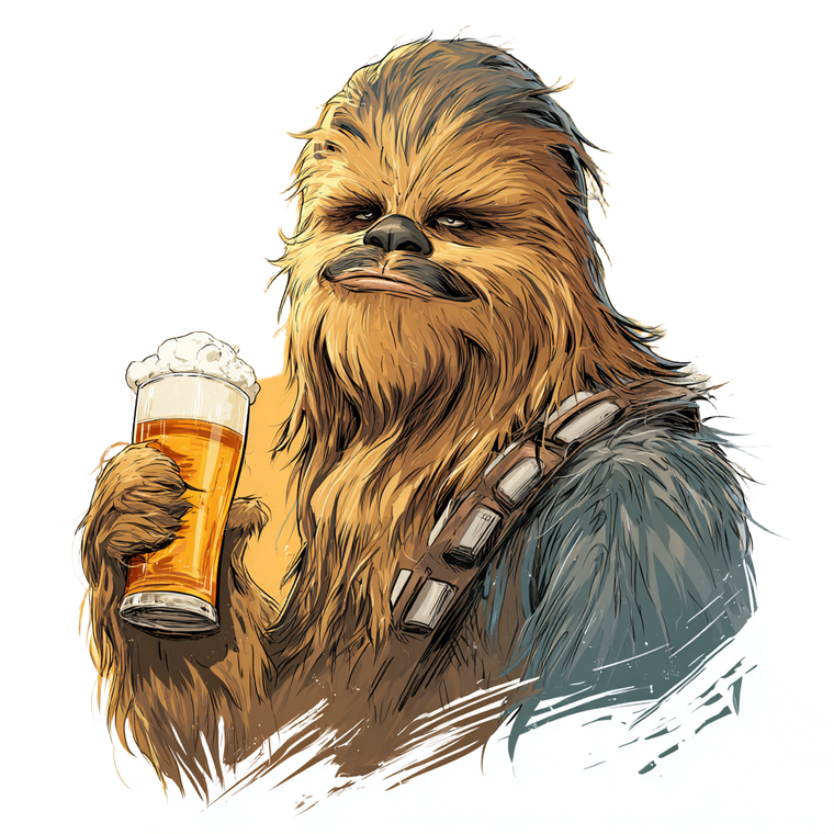 Chewbacca With Beer Vinyl Car Decal Sticker – Waterproof & UV-Resistant 6.826666666666667"