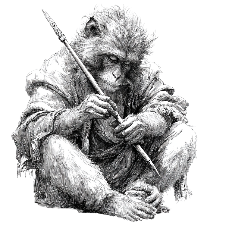 Dark Fantasy Macaque Vinyl Car Decal Sticker – Waterproof & UV-Resistant 3.4133333333333336"