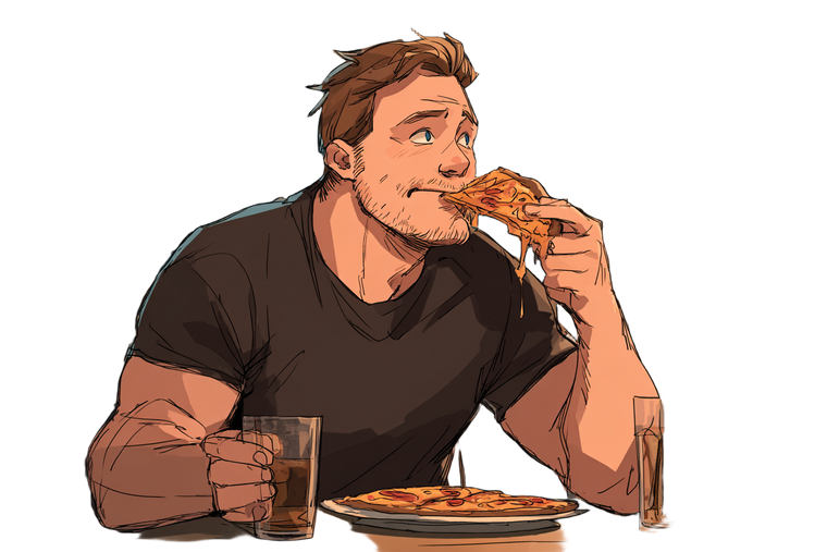 Eating Pizza Vinyl Car Decal Sticker – Waterproof & UV-Resistant 5.97333333333333