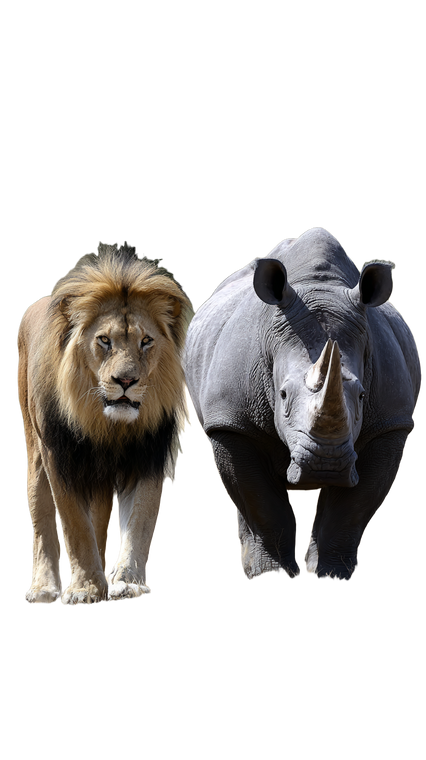 Lion And Rhino Vinyl Car Decal Sticker – Waterproof & UV-Resistant 9.706666666666667"
