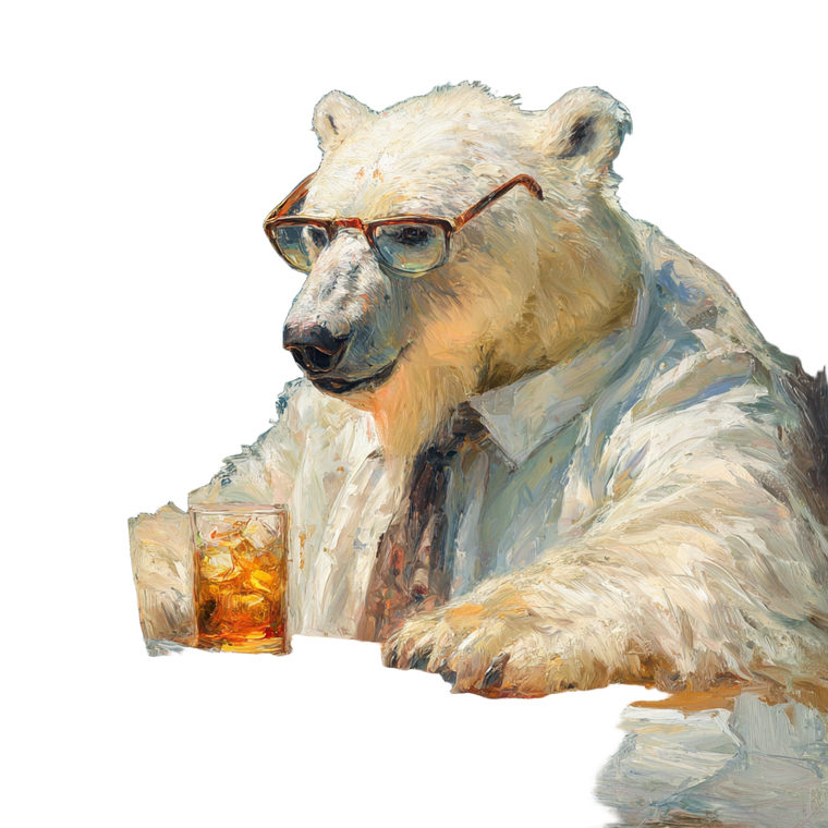 Tech-Savvy Polar Bear Vinyl Car Decal Sticker – Waterproof & UV-Resistant 3.4133333333333336"