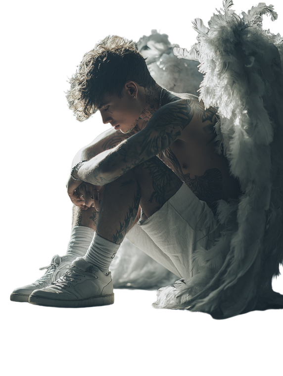 Fallen Angel Boy Vinyl Car Decal Sticker – Waterproof & UV-Resistant 4.1066666666666665"