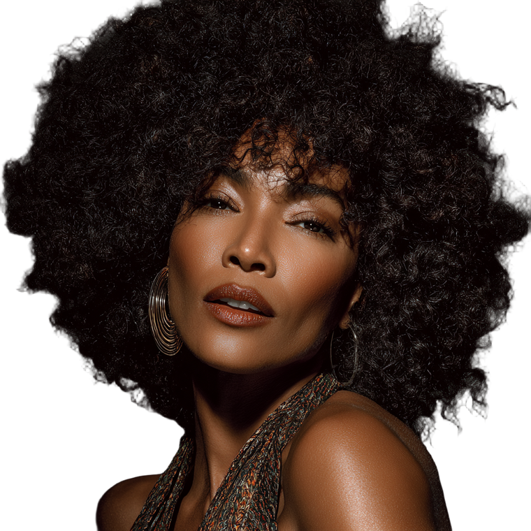 Joyful Afro Woman Vinyl Car Decal Sticker – Waterproof & UV-Resistant 3.4133333333333336"