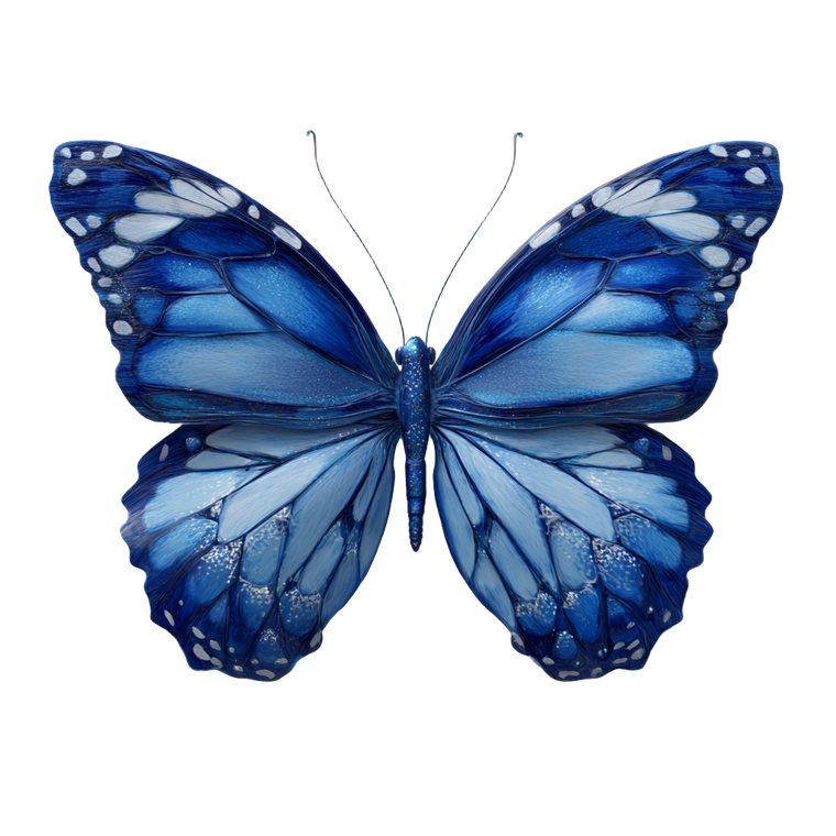 Blue Butterfly V19 Vinyl Car Decal Sticker – Waterproof & UV-Resistant 3.4133333333333336"