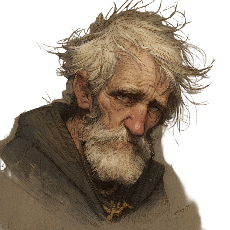 Sad Beggar Portrait Vinyl Car Decal Sticker – Waterproof & UV-Resistant 3.4133333333333336"