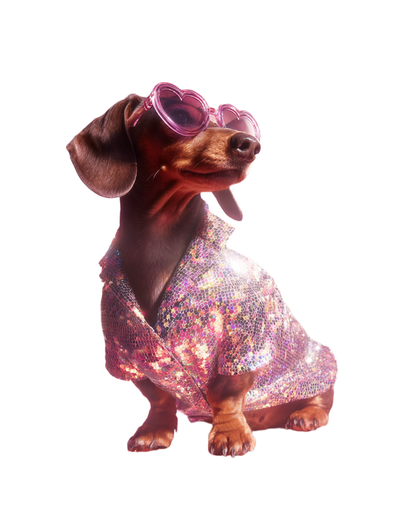Dapper Dancing Dachshund Vinyl Car Decal Sticker – Waterproof & UV-Resistant 8.213333333333333"