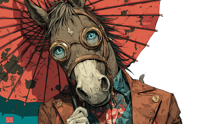 Anthropomorphic Horse V4 Vinyl Car Decal Sticker – Waterproof & UV-Resistant 2.72"