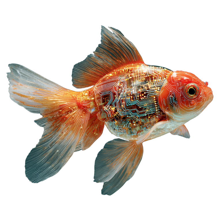 Ai Goldfish Vinyl Car Decal Sticker – Waterproof & UV-Resistant 3.4133333333333336"