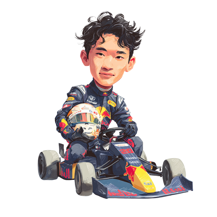 Stylized Tsunoda Portrait Vinyl Car Decal Sticker – Waterproof & UV-Resistant 3.4133333333333336"