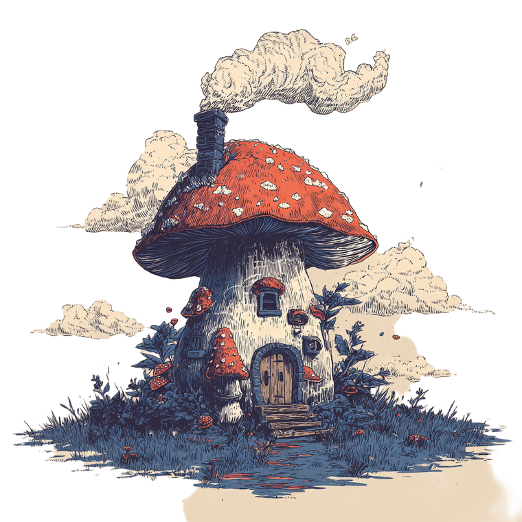 Fairy Mushroom House V2 Vinyl Car Decal Sticker – Waterproof & UV-Resistant 3.4133333333333336"