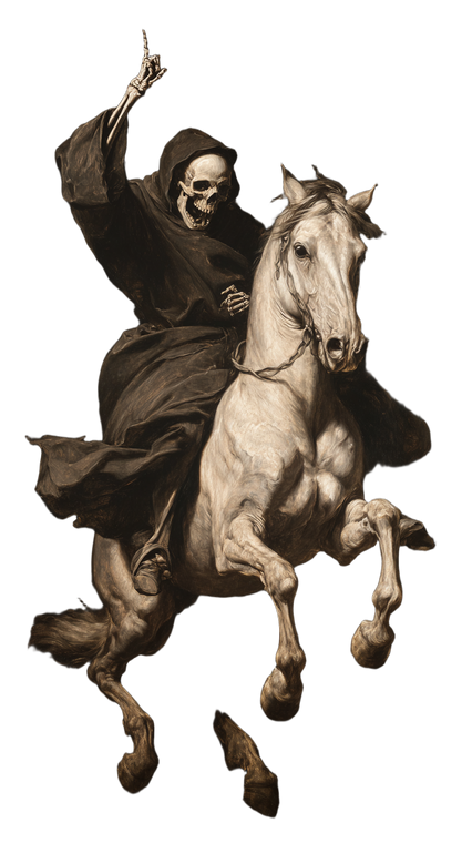 Grim Reaper Riding V18 Vinyl Car Decal Sticker – Waterproof & UV-Resistant 9.706666666666667"