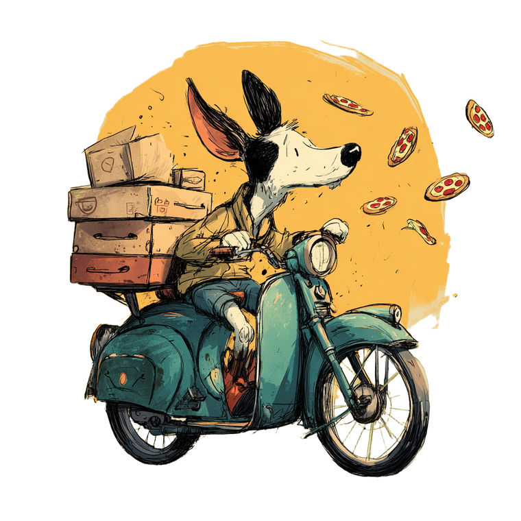 Dog On Bike V4 Vinyl Car Decal Sticker – Waterproof & UV-Resistant 3.4133333333333336"