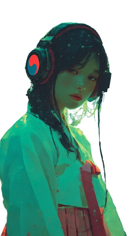 Korean Girl In Hanbok V4 Vinyl Car Decal Sticker – Waterproof & UV-Resistant 9.706666666666667"