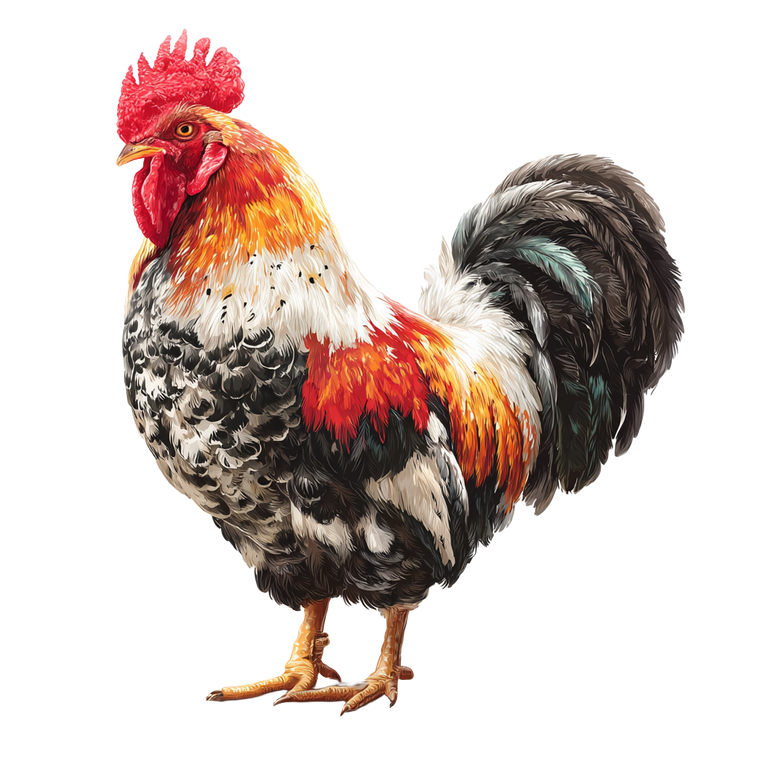 Rooster Illustration Vinyl Car Decal Sticker – Waterproof & UV-Resistant 3.4133333333333336"