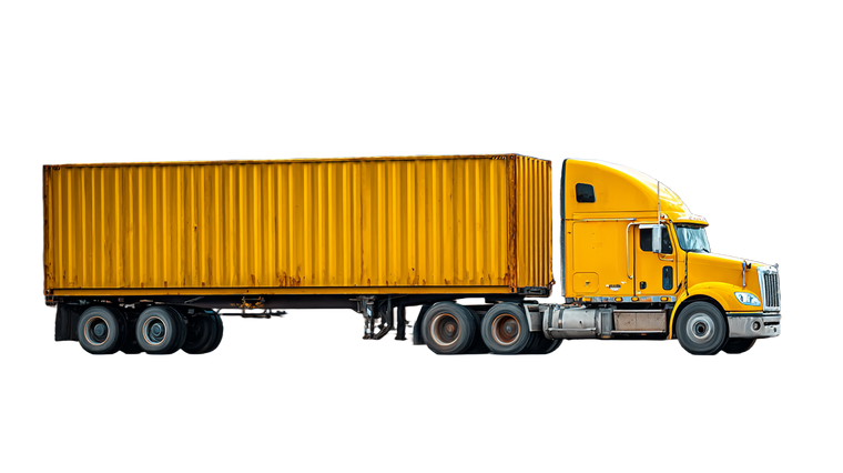 Yellow Container Truck Vinyl Car Decal Sticker – Waterproof & UV-Resistant 5.4