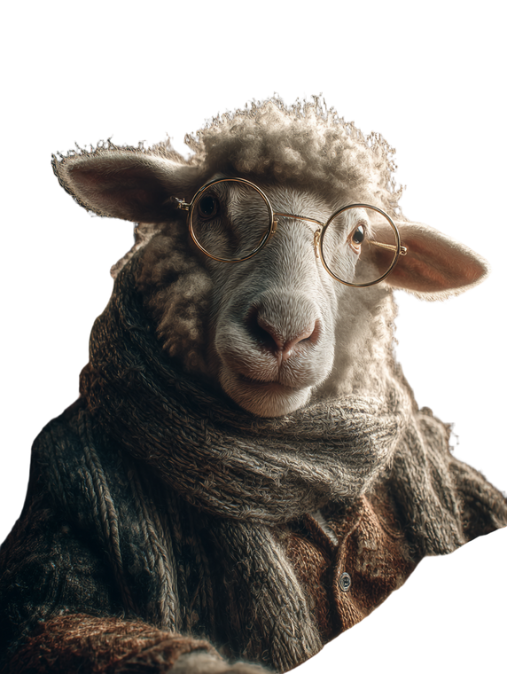 Wise Sheep Scholar V2 Vinyl Car Decal Sticker – Waterproof & UV-Resistant 8.213333333333333"