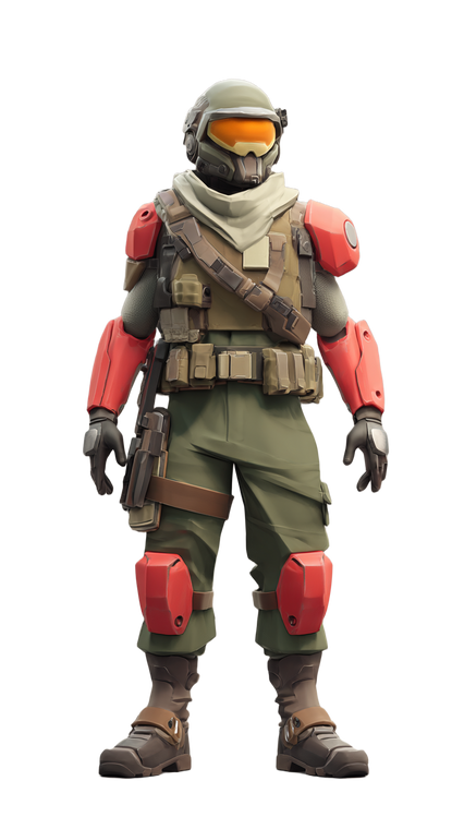 Stylized Soldier Render Vinyl Car Decal Sticker – Waterproof & UV-Resistant 9.706666666666667"