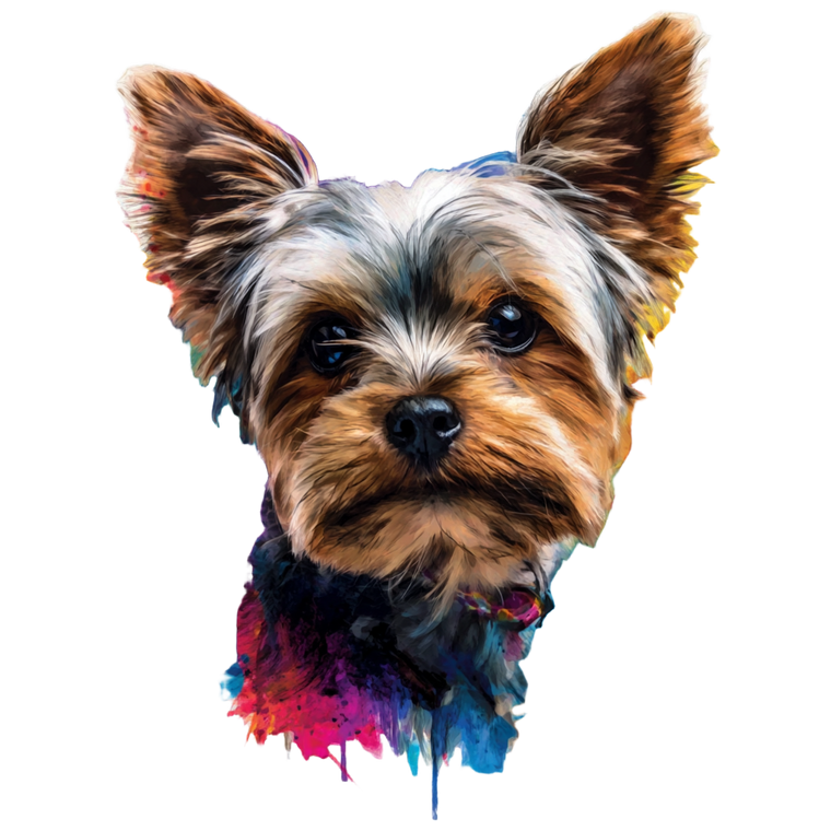 Yorkie With Paint Vinyl Car Decal Sticker – Waterproof & UV-Resistant 3.4133333333333336"