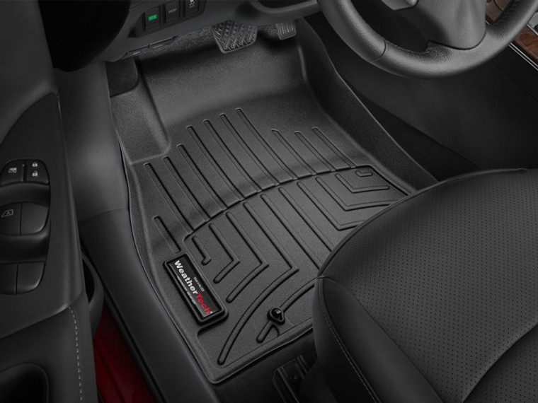 Ultimate Protection! Molded-Fit Floor Liner | Fits Various 2014-2019 Nissan Sentra | Channels & Reservoir for Fluids | WeatherTech Logo | Black TPO Material