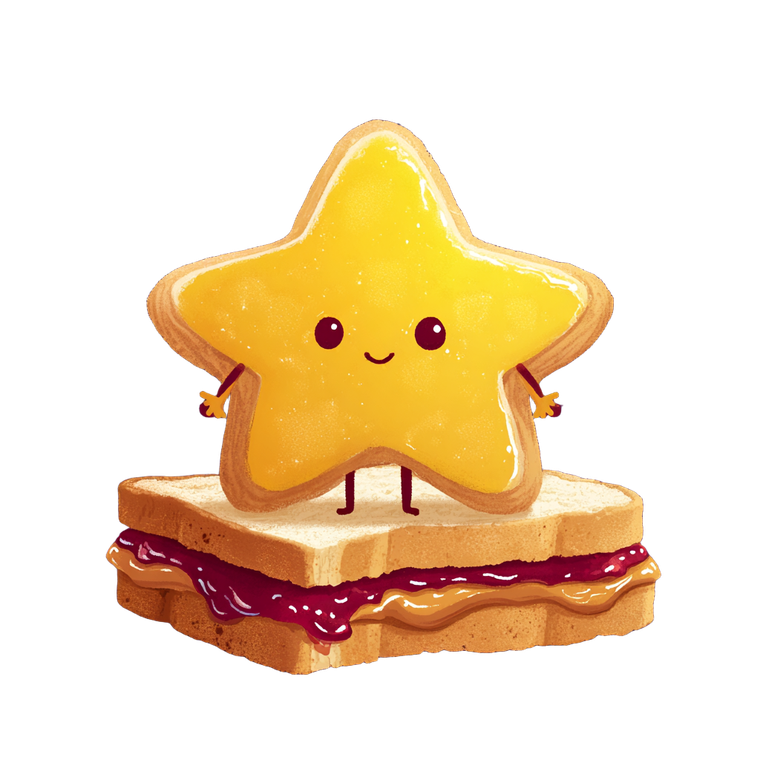 Cartoon Star Sandwich Vinyl Car Decal Sticker – Waterproof & UV-Resistant 6.826666666666667"