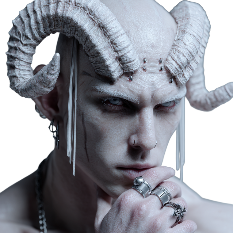 Androgynous Horned Being Vinyl Car Decal Sticker – Waterproof & UV-Resistant 3.4133333333333336"