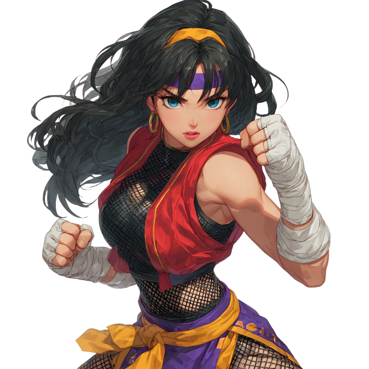 Ninja Princess Fighter Vinyl Car Decal Sticker – Waterproof & UV-Resistant 3.4133333333333336"