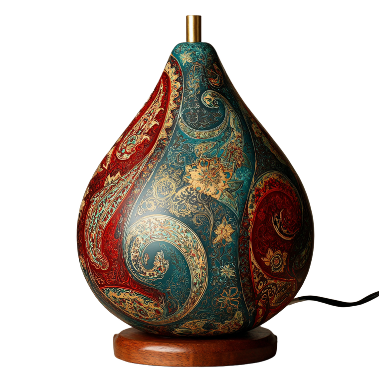 Paisley Gourd Lamp Vinyl Car Decal Sticker – Waterproof & UV-Resistant 3.4133333333333336"