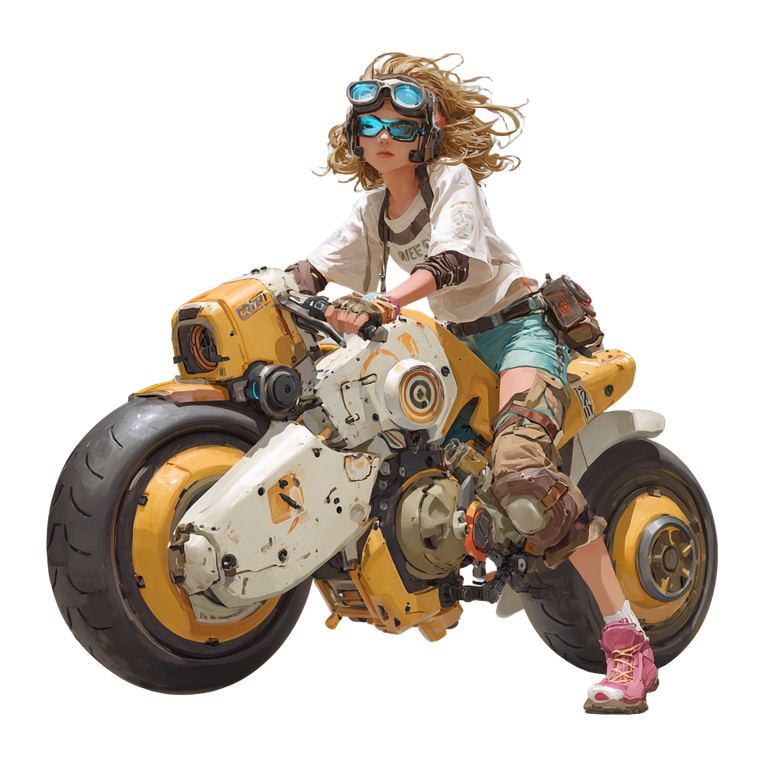 Cyber Bike Girl Vinyl Car Decal Sticker – Waterproof & UV-Resistant 6.826666666666667"