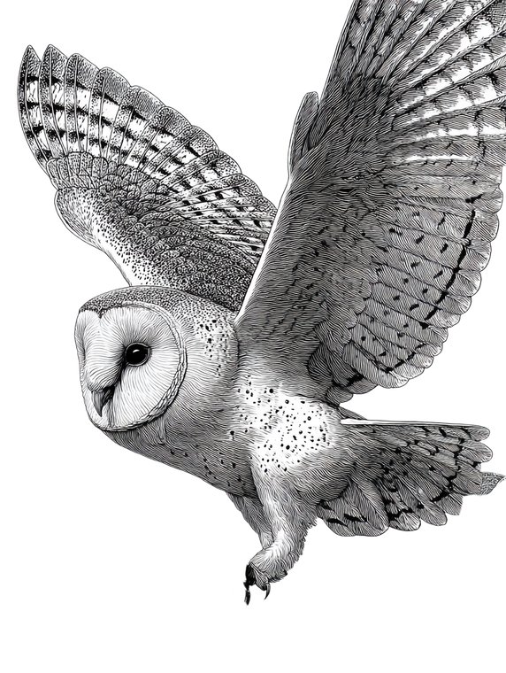 Graceful Barn Owl Vinyl Car Decal Sticker – Waterproof & UV-Resistant 4.1066666666666665"