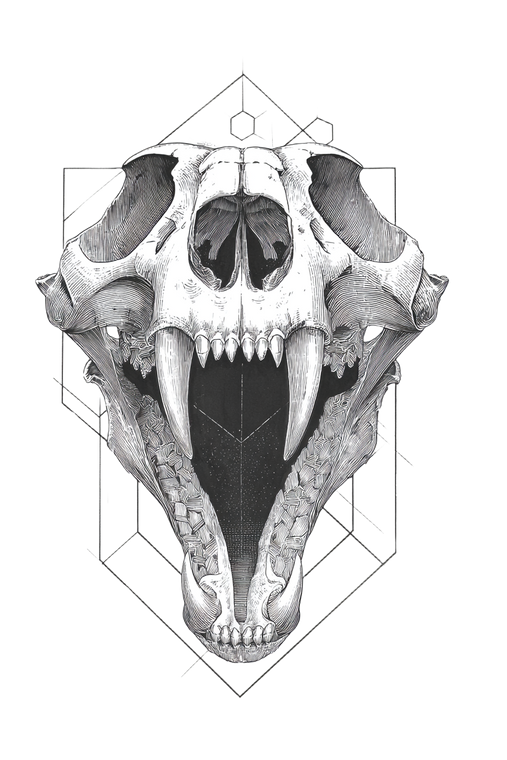 Skeletal Beast Tattoo Vinyl Car Decal Sticker – Waterproof & UV-Resistant 4.4
