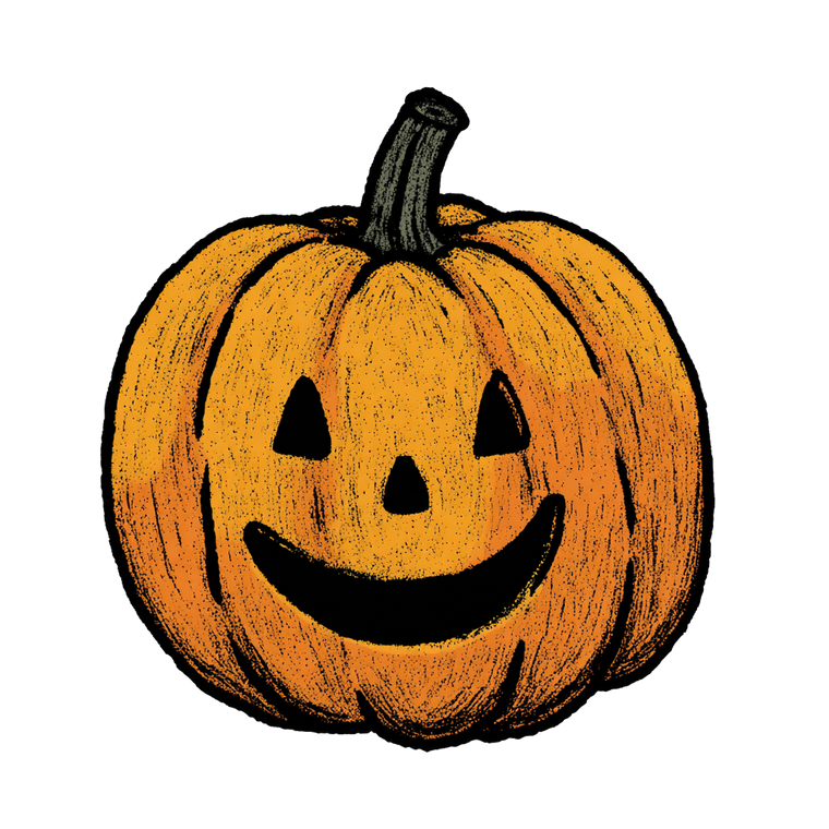 Jack-O-Lantern Illustration Vinyl Car Decal Sticker – Waterproof & UV-Resistant 3.4133333333333336"