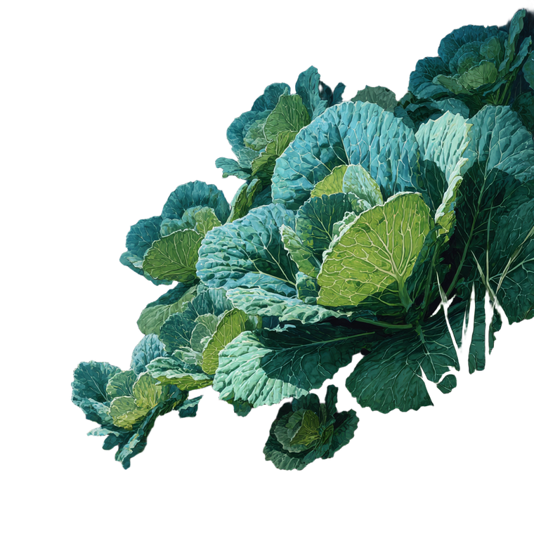 Green Kale Leaves Vinyl Car Decal Sticker – Waterproof & UV-Resistant 3.4133333333333336"