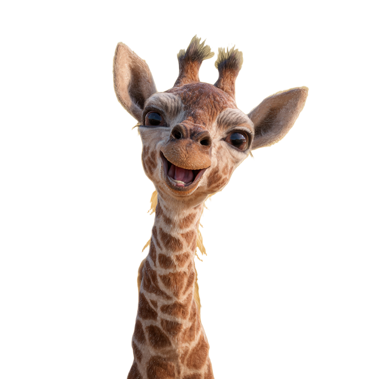 Baby Giraffe Portrait V3 Vinyl Car Decal Sticker – Waterproof & UV-Resistant 6.826666666666667"