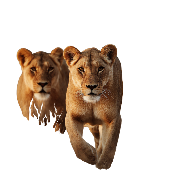 Hunting Lionesses Vinyl Car Decal Sticker – Waterproof & UV-Resistant 3.4133333333333336"