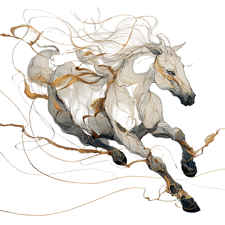 Flying White Horse Vinyl Car Decal Sticker – Waterproof & UV-Resistant 3.4133333333333336"