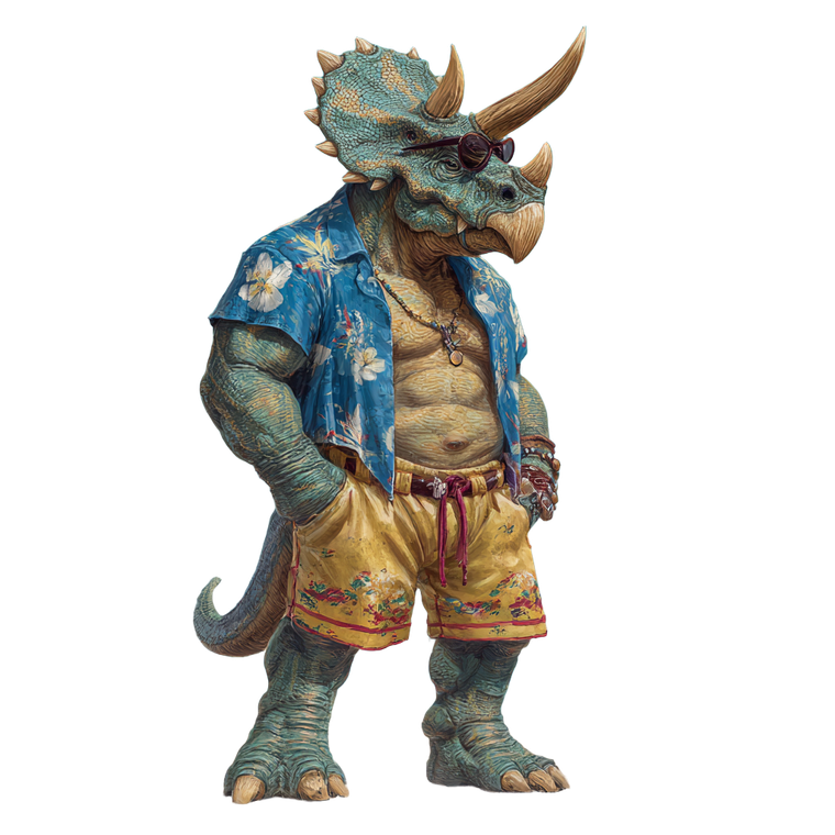 Triceratops Man Vinyl Car Decal Sticker – Waterproof & UV-Resistant 3.4133333333333336"