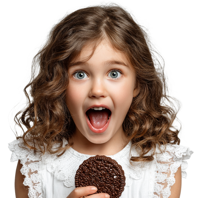 Girl Eating Wafer Vinyl Car Decal Sticker – Waterproof & UV-Resistant 3.4133333333333336"