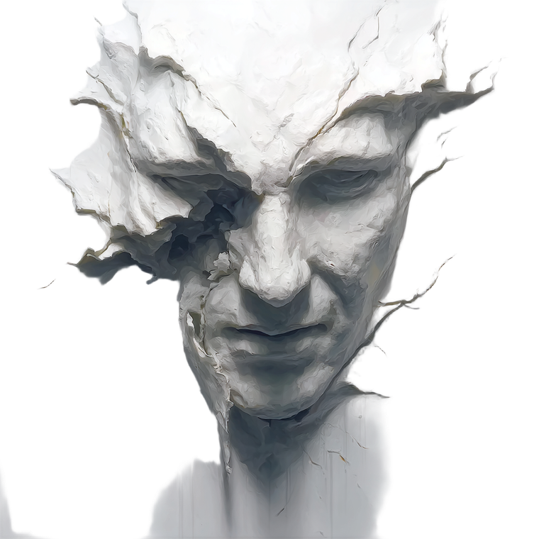 Surreal Face Imprint Vinyl Car Decal Sticker – Waterproof & UV-Resistant 3.4133333333333336"