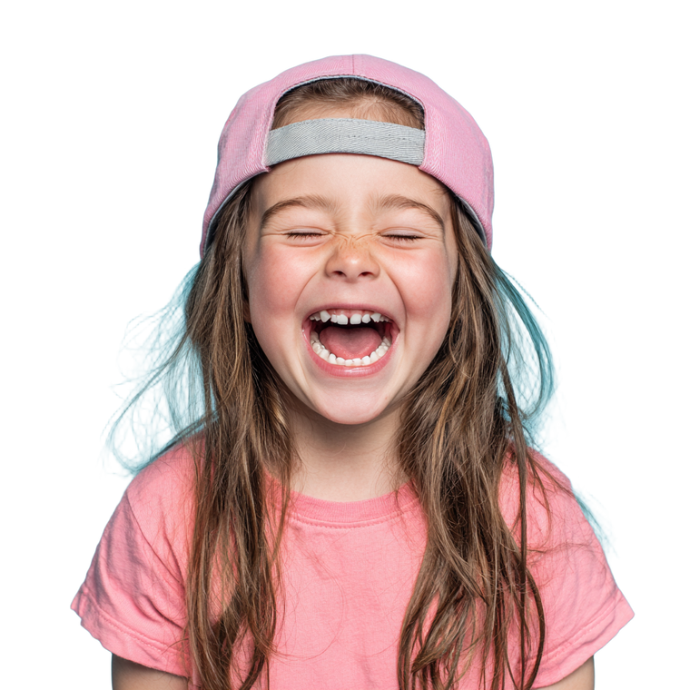 Joyful Girl Laughing Vinyl Car Decal Sticker – Waterproof & UV-Resistant 6.826666666666667"