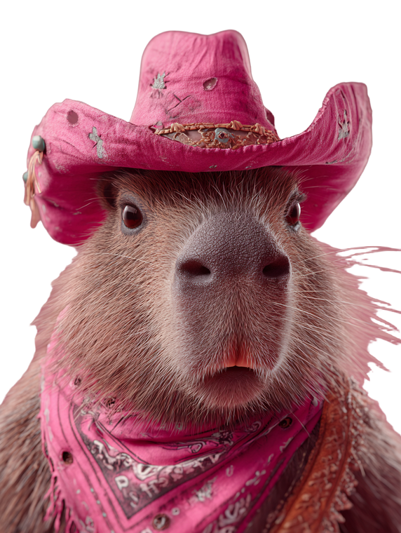 Angry Cowboy Capybara Vinyl Car Decal Sticker – Waterproof & UV-Resistant 8.213333333333333"